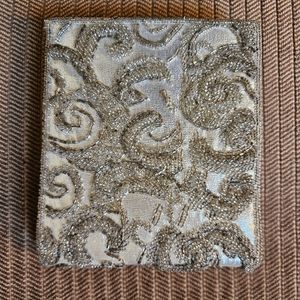 Silver Beaded Clutch